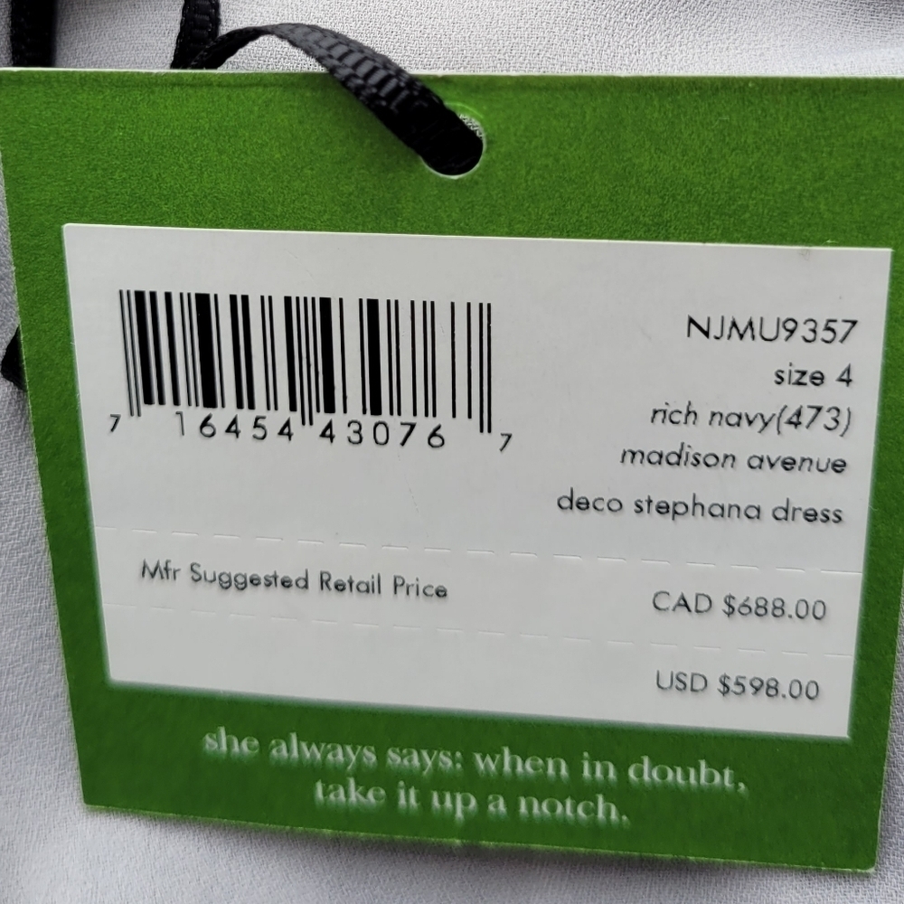 Kate Spade Madison Ave Deco Stefana Dress, BNWT, Size 4 - Picture 11 of 11